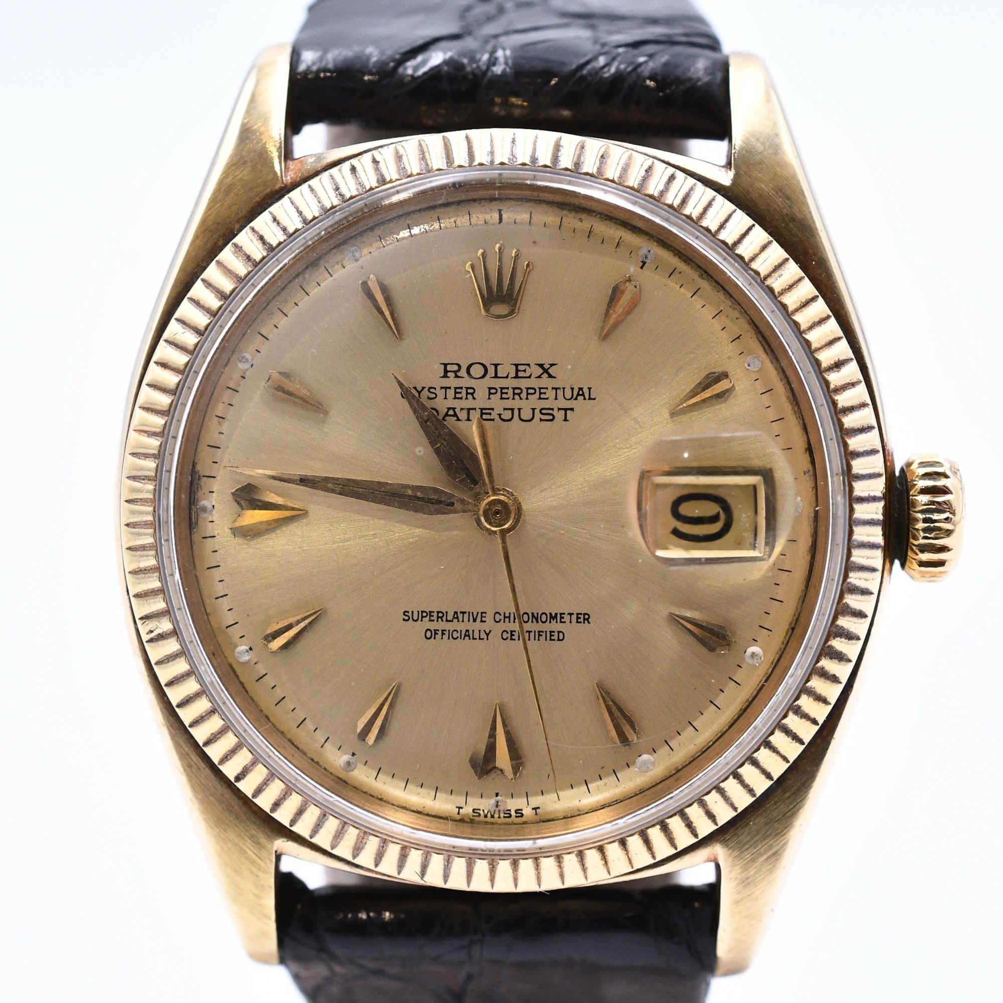 Rolex Datejust Champagne Dial 14K Yellow Gold