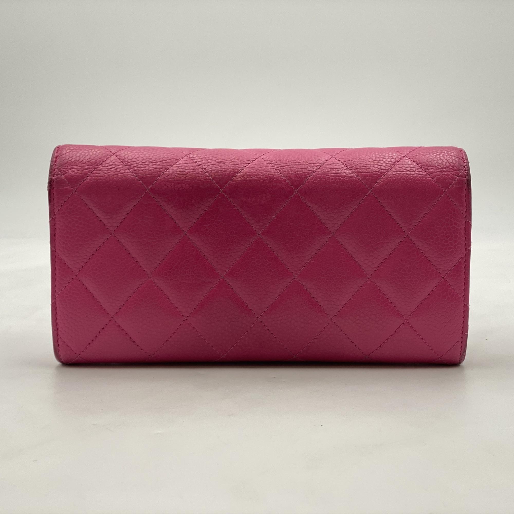 Chanel Lambskin Camelia Trifold hover