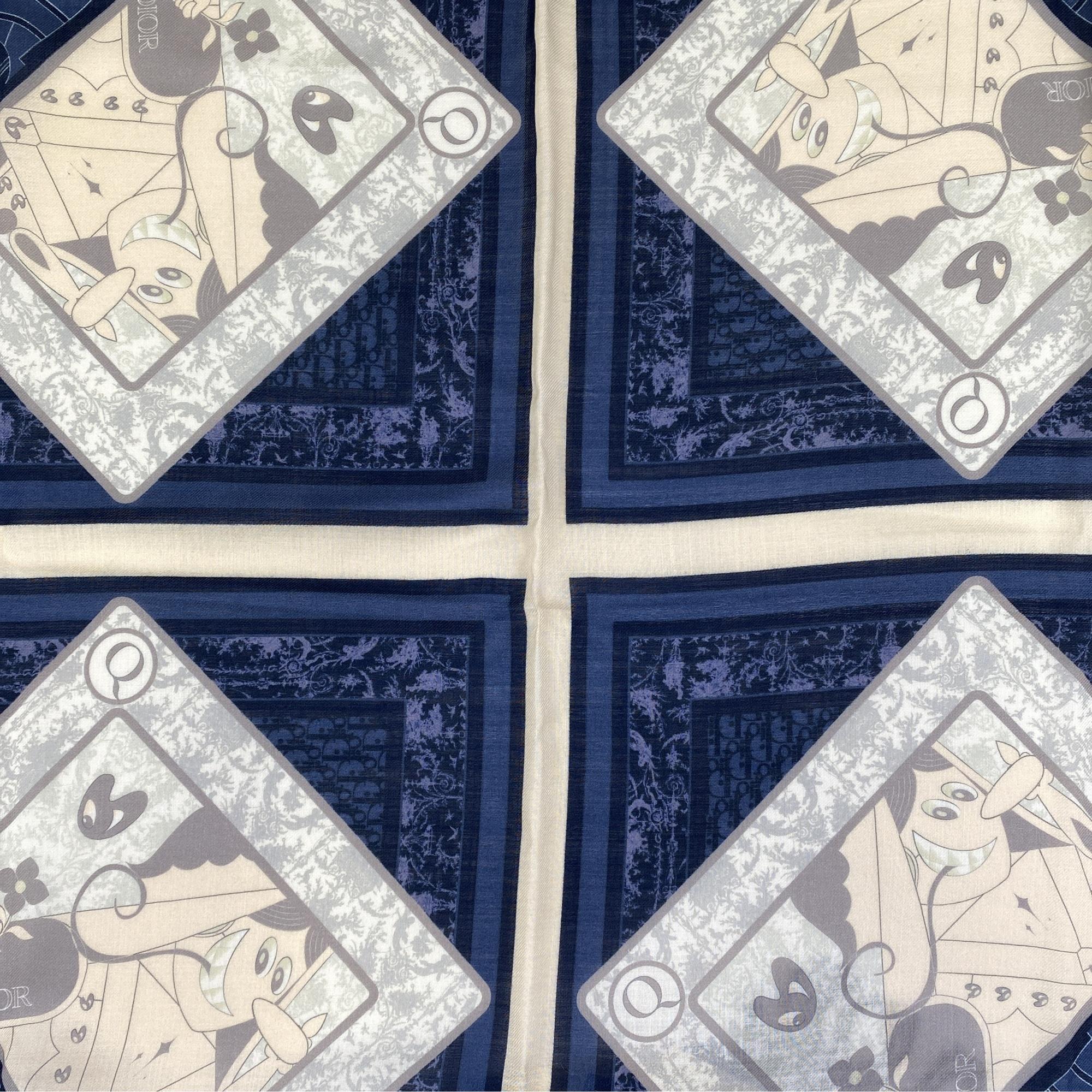 Christian Dior Oblique Stole, Multicolor Silk