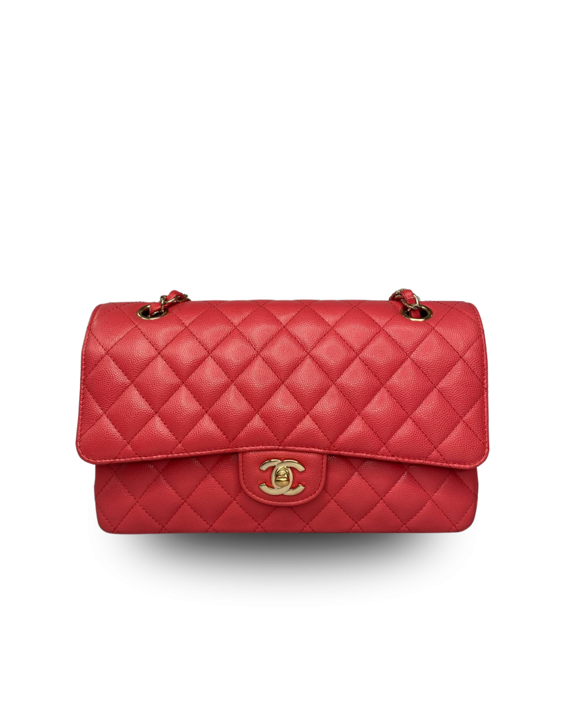 CHANEL CAVIAR DOUBLE FLAP CHAIN SHOULDER BAG