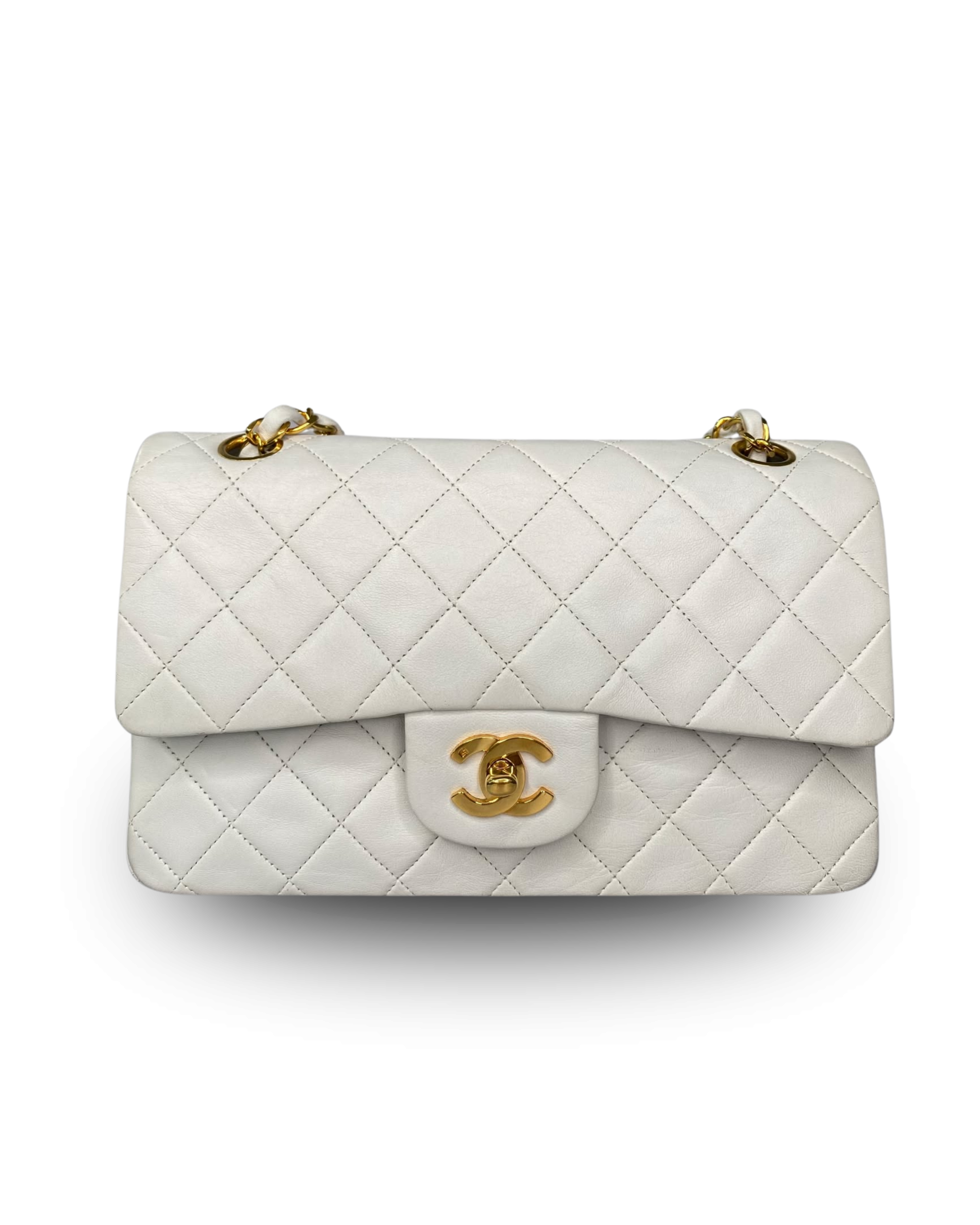 CHANEL DOUBLE FLAP PM WHITE