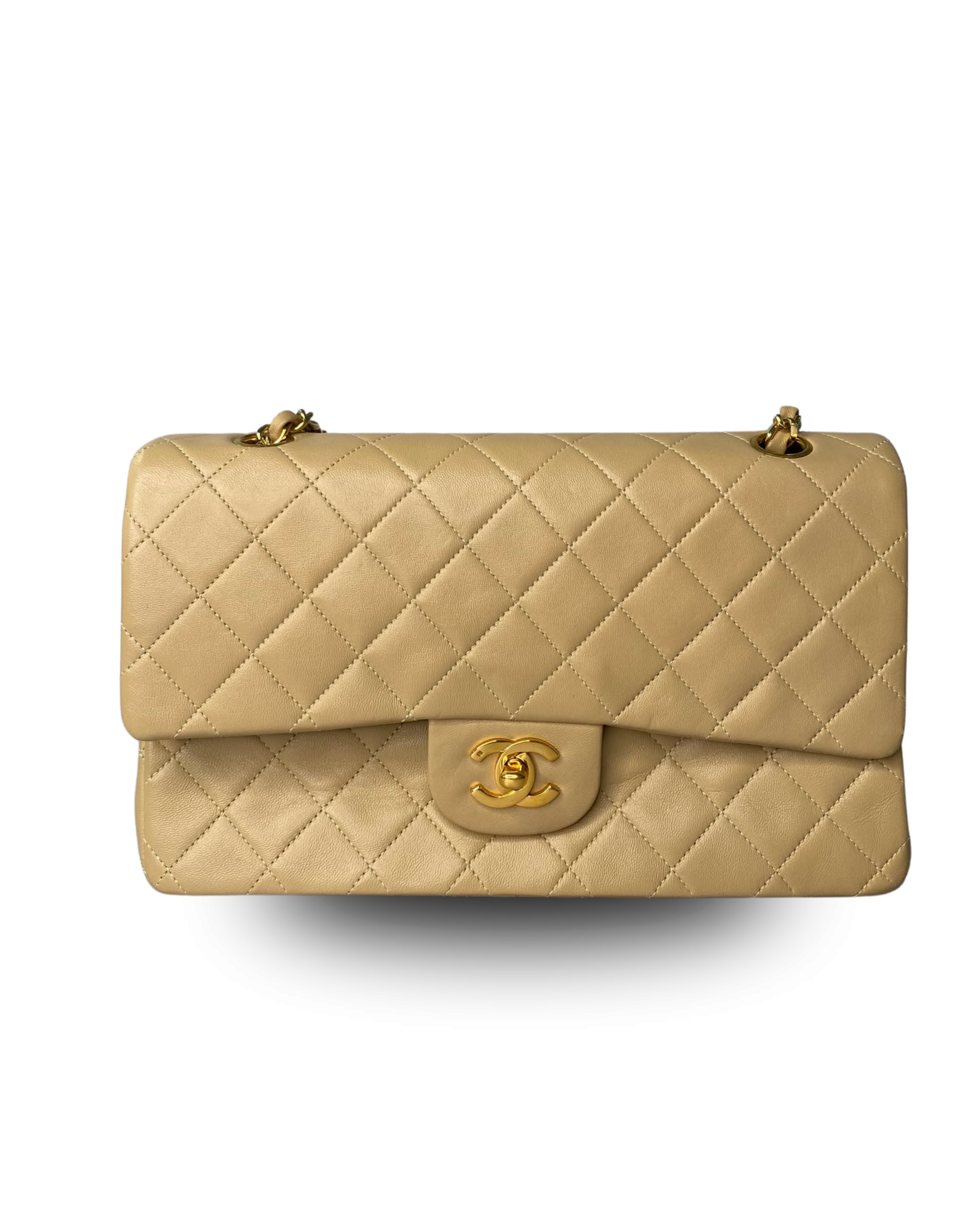 CHANEL LAMBSKIN DOUBLE FLAP BAG